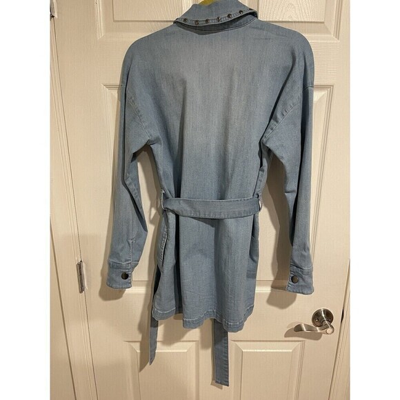 G by Giuliana Black Label EcoChic Denim Studded Shacket - Picture 7 of 7